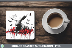GorgeousRed Drips Square Coaster design.