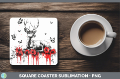GorgeousRed Drips Square Coaster design.