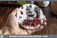 GorgeousRed Drips Round Coaster design.