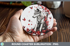 GorgeousRed Drips Round Coaster design.