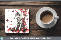 GorgeousRed Drips Square Coaster design.