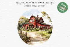 Red Farm Barn Landscape Field House Watercolor Clipart PNG  Transparent Print for invitation t-shirt designs sublimation kids printable digital watercolor red old farm barn house png, landscape clipart, Farm life jpeg sublimation clip art