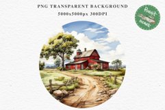 Red Farm Barn Landscape Field House Watercolor Clipart PNG  Transparent Print for invitation t-shirt designs sublimation kids printable digital watercolor red old farm barn house png, landscape clipart, Farm life jpeg sublimation clip art