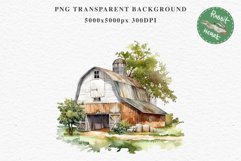 red Farm Barn Landscape House Field House Watercolor Clipart PNG  Transparent Print for invitation t-shirt designs sublimation kids printable digital watercolor red white old farm barn house png, landscape clipart, life jpeg sublimation clip art