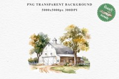 red Farm Barn Landscape House Field House Watercolor Clipart PNG  Transparent Print for invitation t-shirt designs sublimation kids printable digital watercolor red white old farm barn house png, landscape clipart, life jpeg sublimation clip art