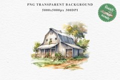 red Farm Barn Landscape House Field House Watercolor Clipart PNG  Transparent Print for invitation t-shirt designs sublimation kids printable digital watercolor red white old farm barn house png, landscape clipart, life jpeg sublimation clip art