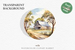 red Farm Barn Landscape House Field House Watercolor Clipart PNG  Transparent Print for invitation t-shirt designs sublimation kids printable digital watercolor red white old farm barn house png, landscape clipart, life jpeg sublimation clip art