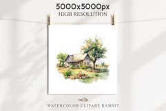 red Farm Barn Landscape House Field House Watercolor Clipart PNG  Transparent Print for invitation t-shirt designs sublimation kids printable digital watercolor red white old farm barn house png, landscape clipart, life jpeg sublimation clip art