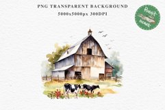 red Farm Barn Landscape House Field House Watercolor Clipart PNG  Transparent Print for invitation t-shirt designs sublimation kids printable digital watercolor red white old farm barn house png, landscape clipart, life jpeg sublimation clip art