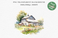 red Farm Barn Landscape House Field House Watercolor Clipart PNG  Transparent Print for invitation t-shirt designs sublimation kids printable digital watercolor red white old farm barn house png, landscape clipart, life jpeg sublimation clip art