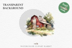 red Farm Barn Landscape House Field House Watercolor Clipart PNG  Transparent Print for invitation t-shirt designs sublimation kids printable digital watercolor red white old farm barn house png, landscape clipart, life jpeg sublimation clip art