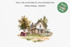 red Farm Barn Landscape House Field House Watercolor Clipart PNG  Transparent Print for invitation t-shirt designs sublimation kids printable digital watercolor red white old farm barn house png, landscape clipart, life jpeg sublimation clip art