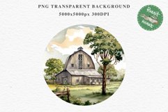 red Farm Barn Landscape House Field House Watercolor Clipart PNG  Transparent Print for invitation t-shirt designs sublimation kids printable digital watercolor red white old farm barn house png, landscape clipart, life jpeg sublimation clip art