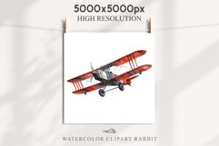 Red Farm Biplane Watercolor Clipart PNG Scrapbooking Nursery Transparent Print for invitation t-shirt designs sublimation kids printable digital