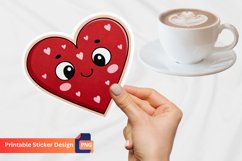 Red Funny Heart Sticker, Love Sticker, Valentine’s Day Heart Product Image 1