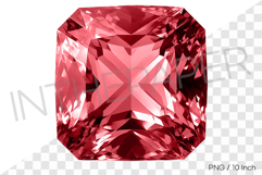 Intricate red Asscher cut PNG jewelry clipart mineral gem Product Image 1
