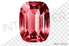Elegant red Emerald cut PNG jewelry clipart mineral gemstone Product Image 1