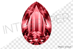Sophisticated red pear cut PNG jewelry clipart mineral gem Product Image 1