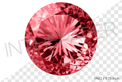 Classic red round cut PNG jewelry clipart mineral gemstone Product Image 1
