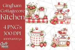 Cottagecore Strawberry Kitchen PNG Clipart, Retro Fruit Png Product Image 1