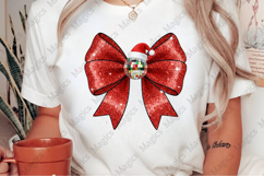 Red Glitter Christmas Bow Png Product Image 2