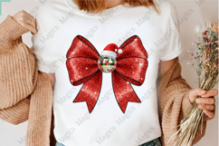 Red Glitter Christmas Bow Png Product Image 3
