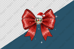Red Glitter Christmas Bow Png Product Image 4