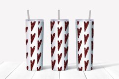 Red Glitter Hearts Pattern Skinny Tumbler Sublimation Wrap Product Image 2