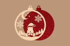 Red Glitter Winter Wonderland Ornament SVG Product Image 2