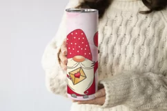 Valentines gnome tumbler sublimation design wrap 20 Oz, gnome tumbler design, gnome tumbler wrap, Valentines gnome PNG.