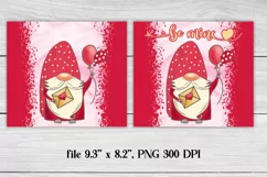 Valentines gnome tumbler sublimation design wrap 20 Oz, gnome tumbler design, gnome tumbler wrap, Valentines gnome PNG.