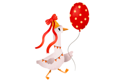 Hand Drawn Birthday Geese Clipart Watercolor PNG Product Image 2