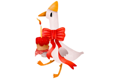 Hand Drawn Birthday Geese Clipart Watercolor PNG Product Image 3