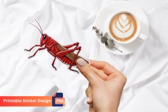 Red Grasshopper Sticker, Red Grasshopper Decal for Laptops Product Image 1