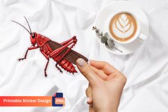 Red Grasshopper Sticker, Red Grasshopper Decal for Laptops Product Image 1
