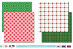 Holiday digital paper designs with classic gingham and plaid patterns