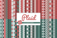 Red and green plaid digital papers perfect for Christmas scrapbooking and crafts.