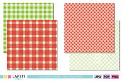 Green gingham plaid background for Christmas scrapbooking.