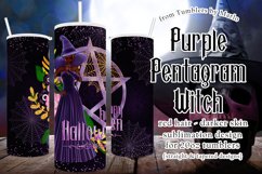 Halloween Witch Purple Pentgram 20oz Tumbler, Red Hair Product Image 1