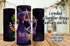 Purple Halloween Pentagram Red Hair Dark Witch PNG Graphic Product Image 6
