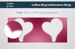 Pink Heart Photo mug wrap template for 15 oz Cricut Mug Sublimation