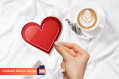 Red Heart Sticker, Valentine’s Day Sticker, Love Heart Art Product Image 1