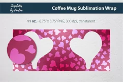 Red heart sublimation photo wrap for 11 oz Cricut Coffee Mug