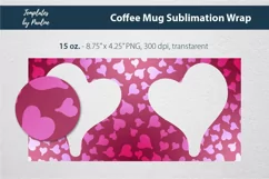 Red heart sublimation photo wrap for 15 oz Cricut Coffee Mug