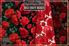 Red Inky Roses Seamless Patterns Product Image 1