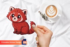 Red Kitten Sticker, Cat Lovers Sticker, Cartoon Kitten Art Product Image 1