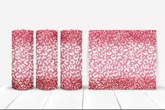 Red Leopard Glitter Tumbler Sublimation I 20 Oz Tumbler Wrap PNG