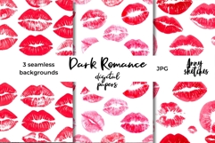 Red Lip Stains Seamless Pattern Kiss Dark Romance Product Image 1