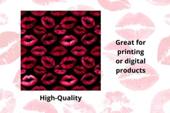 Red Lip Stains Seamless Pattern Bundle Kiss Dark Romance Product Image 3
