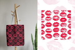 Red Lip Stains Seamless Pattern Bundle Kiss Dark Romance Product Image 4